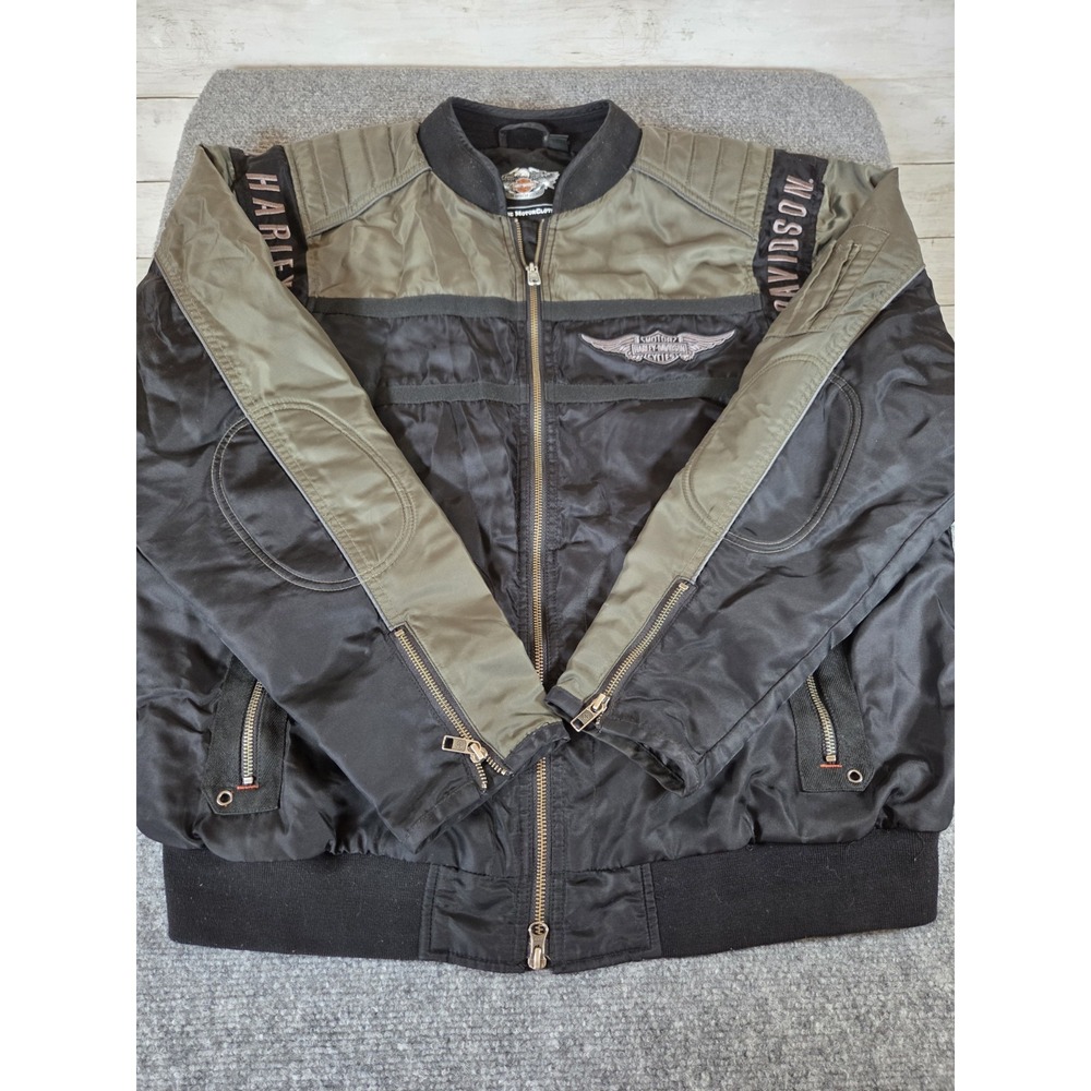 Harley-Davidson Genuine MotorClothes Motorcycle Jacket Mens XL Black Olive 2016